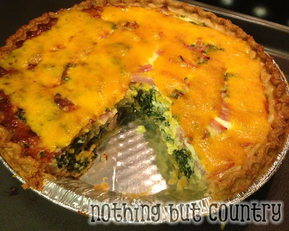 Spinach Ham & Cheese Quiche