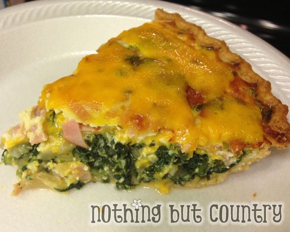 Spinach Ham & Cheese Quiche