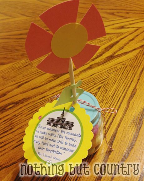 Easter & Visiting Teaching April 2013 Candy Flower Favors | NothingButCountry.com