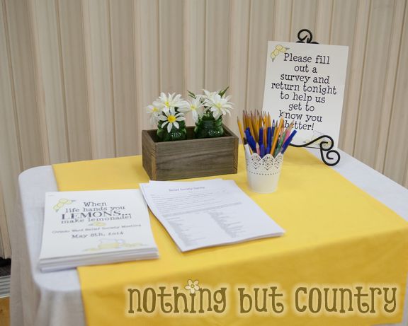 Relief Society Night Meeting - When life hands you lemons make lemonade | NothingButCountry.com