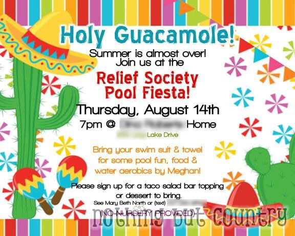 Holy Guacamole! Pool Party Fiesta | Relief Society Night | NothingButCountry.com