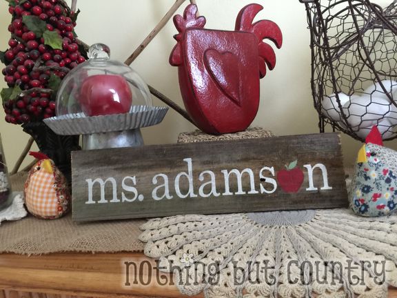 Wood Teacher Name Sign - Teacher Appreciation Week 2015