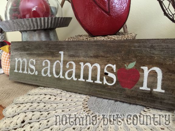 Wood Teacher Name Sign - Teacher Appreciation Week 2015