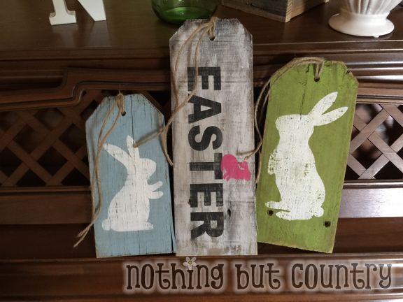 Easter decorations made from old fence boards